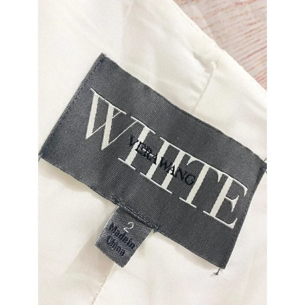 Vera Wang WHITE Women's Ivory Halter Neck Dress With Tulle Bow - 2 - Picture 12 of 15